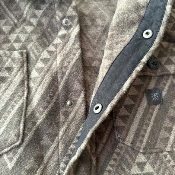 Roark Men's Brown Geometric Shirt Jacket - Picture 4 of 5